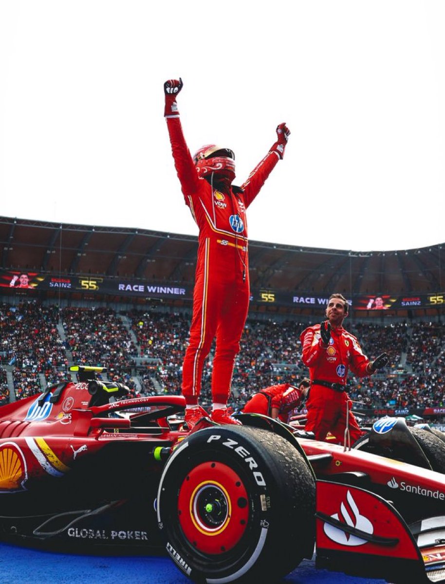 Carlos Sainz sigue siendo el último piloto de Ferrari en ganar un Gran Premio de F1... México 2024 🇲🇽🫶

Dato: hoy, 5/5, se cumplen 555 días de que el 55 ganó esta carrera 🌶️
