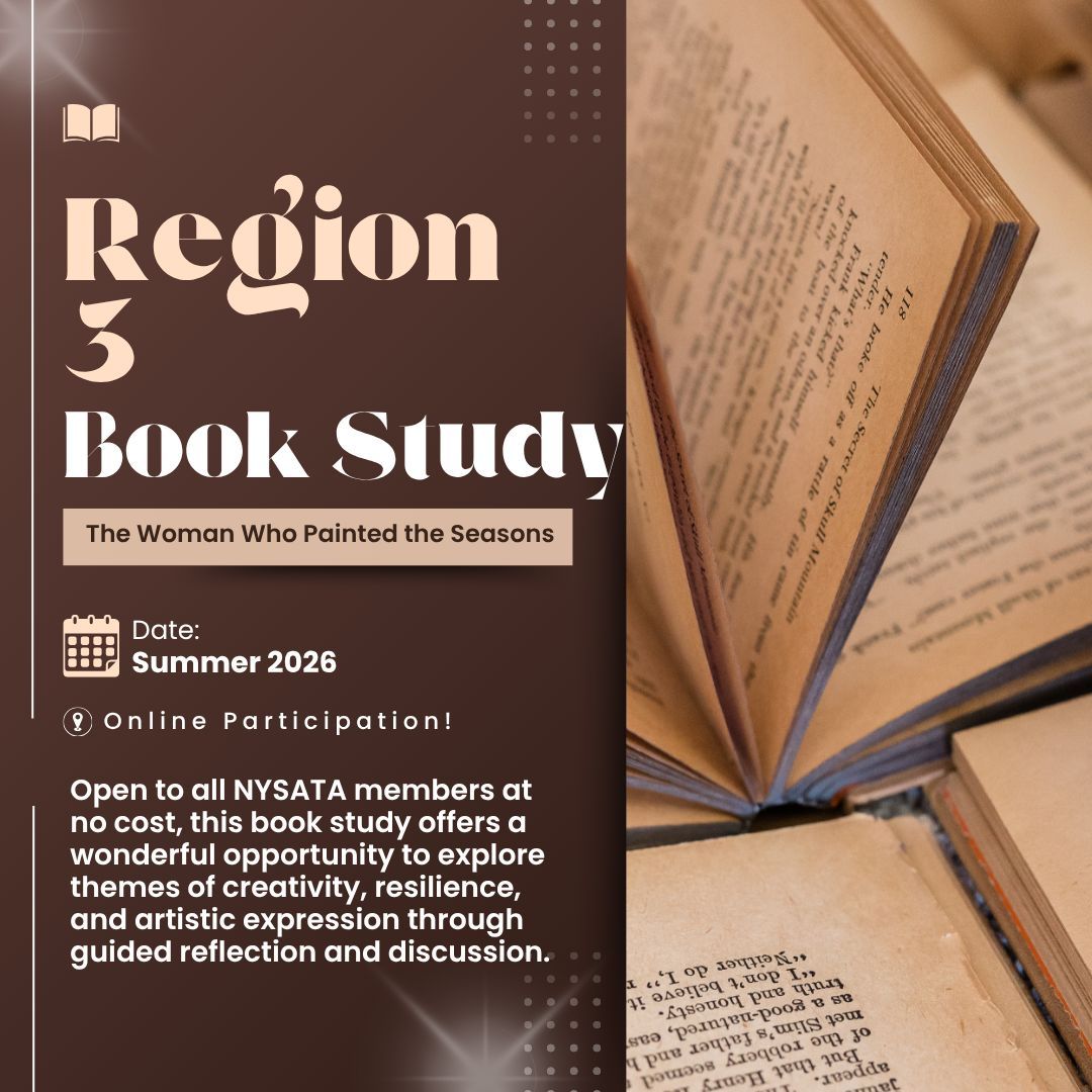 NYSATA3's tweet photo. Happening this summer!

Open to all NYSATA members at no cost, this book study offers a wonderful opportunity to explore themes of creativity, resilience, and artistic expression through guided reflection and discussion. 

Keep an eye on your email for registration! https://t.co/p68rEALZDW