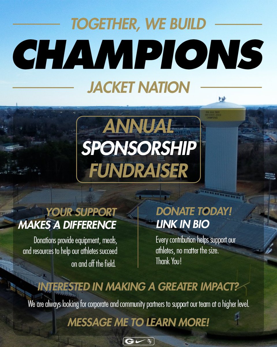 GreerRecruits's tweet photo. We’re kicking off our annual Sponsorship Fundraiser 

It costs $1,740 to equip one player — and the school district covers $0.

Your support provides gear, meals, and opportunities for our athletes.

🔗 Donate: Link in bio
📩 Sponsors welcome
#JacketNation #GreerFootball https://t.co/N9g6zrAw03