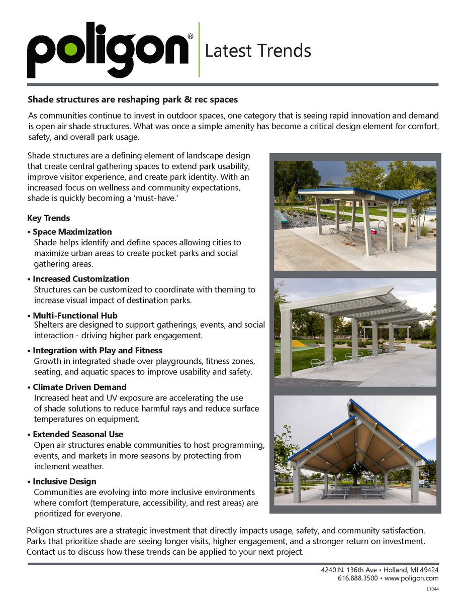 Gen_Rec's tweet photo. We are the exclusive distributors of Poligon Open Air Shelters in New Jersey, Pennsylvania and Delaware. Please check out the latest trends we have been experiecing as communities invest in sheltered outdoor commercial gathering spaces. #genrec https://t.co/gVwkydAaFz