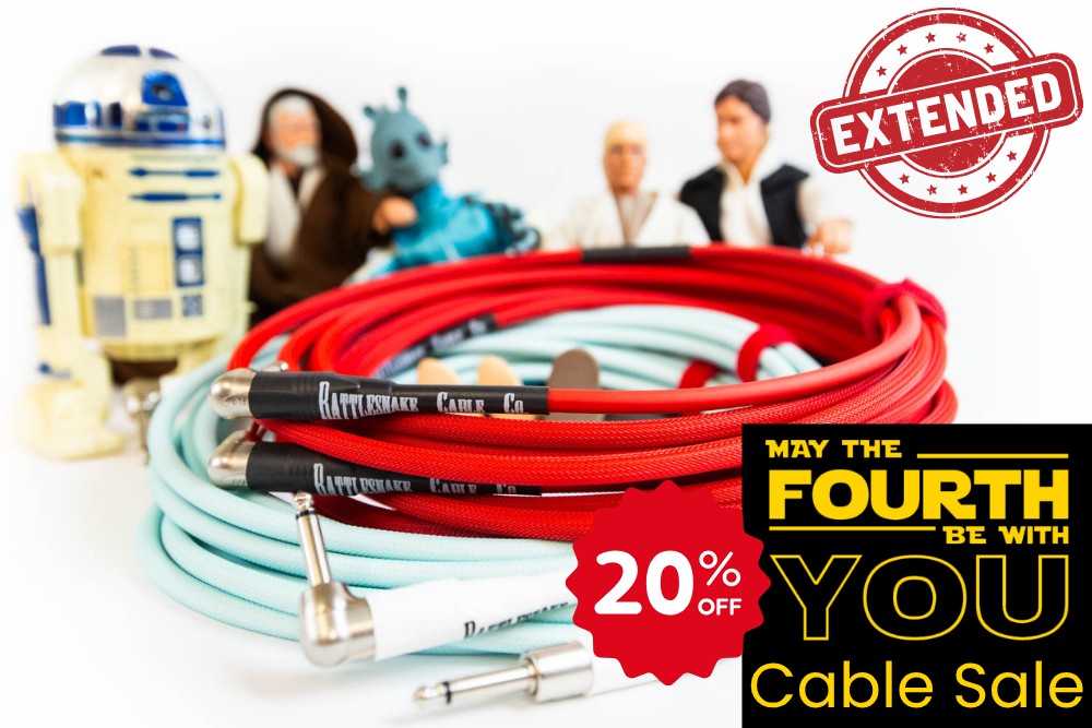 RSnakeCableCo's tweet photo. The transmission got through, and we’re keeping the hangar doors open. 🚀 Our May the 4th Sale has been extended!
You have one more shot to save on Rattlesnake cables built for better tone, reliability, and a rig that feels ready for the next mission.

https://t.co/3NH5TMJ4TT https://t.co/zBEMcuqV4C