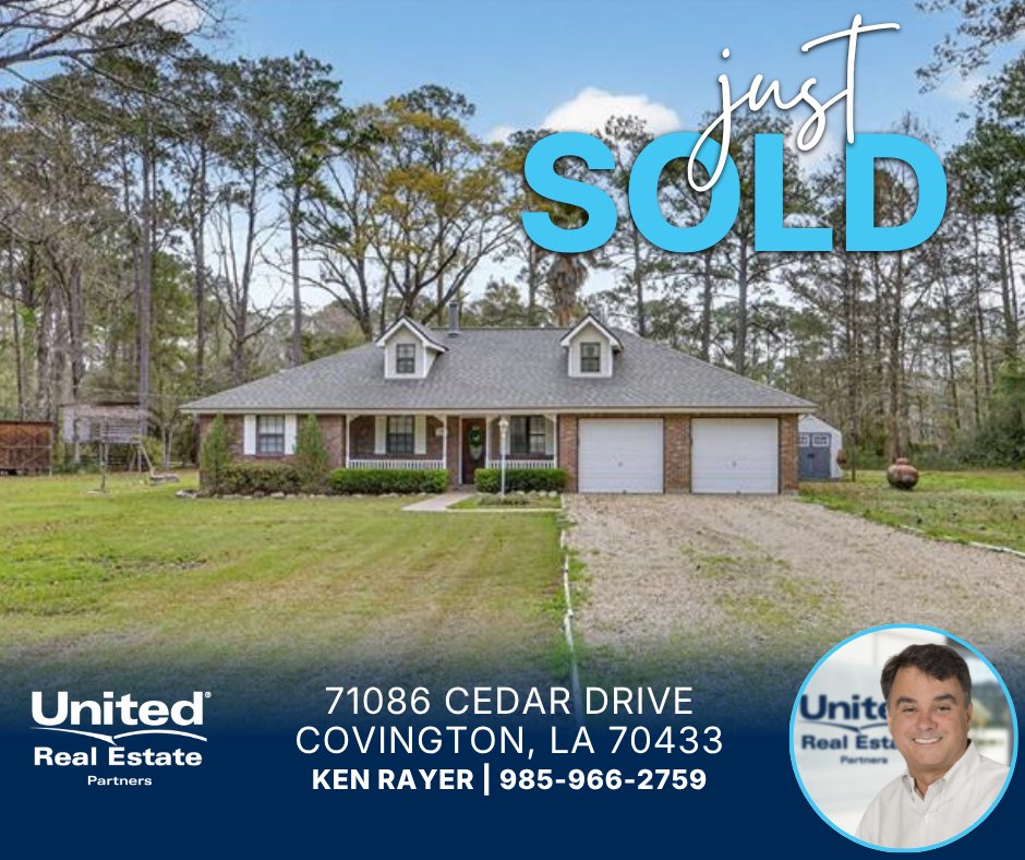 UREPartners's tweet image. Another one sold! 😎 Congratulations to Ken Rayer on this recent sale! Interested in selling or purchasing a home? Call Ken today at 985-966-2759. #RealEstate #ForSale #JustSold #Covington #Louisiana