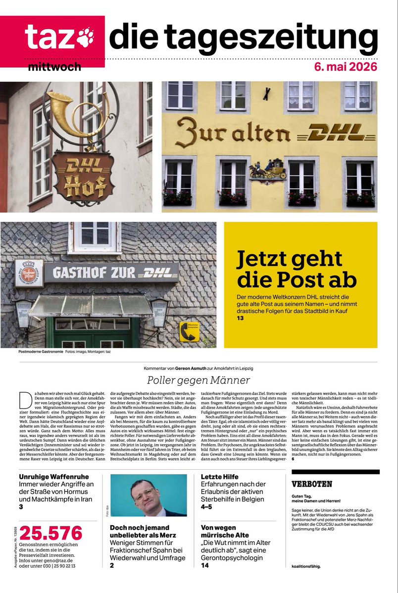 lukaswallraff's tweet image. #tazeins zur anstehenden Veränderung im Stadtbild #DHL #Post @tazgezwitscher