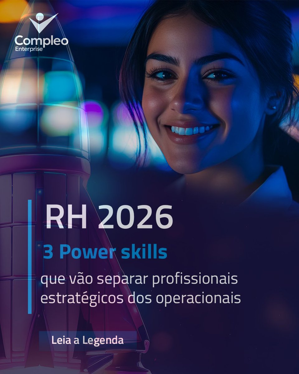 CompleoSoftware's tweet photo. Em 2026, o RH estratégico será definido menos por técnica e mais por power skills: 🧠 pensamento crítico, 💬 comunicação de influência e 🔄 adaptabilidade com inteligência emocional. São elas que transformam execução em impacto. Qual pesa mais? #RH #PowerSkills https://t.co/vVUplaVNsq