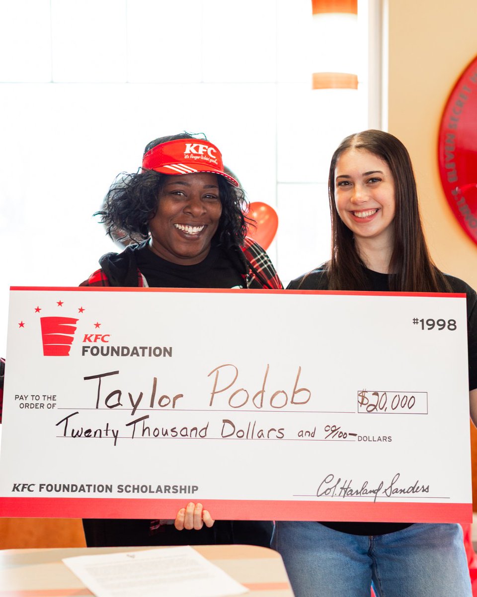 KFCfoundation's tweet photo. Behind every scholarship is a story of resilience, sacrifice, and determination.

This year, 11 KFC restaurant employees were awarded $20,000 to pursue their dreams—from nursing to aviation and beyond. 🎓

https://t.co/QgClIhQQ3F https://t.co/TtPi9UgOm5