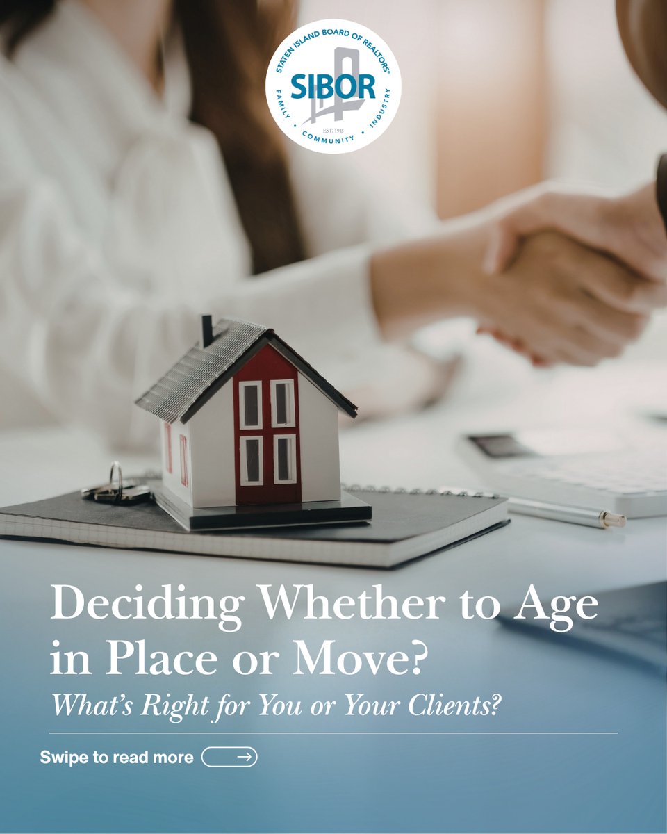 SIBOR's tweet photo. Should you age in place or make a move? 
There’s no one-size-fits-all answer, explore the key factors, benefits, and challenges to help guide the decision.
Read more: https://t.co/UCi6N7Ekua https://t.co/1nuLFwjmFU