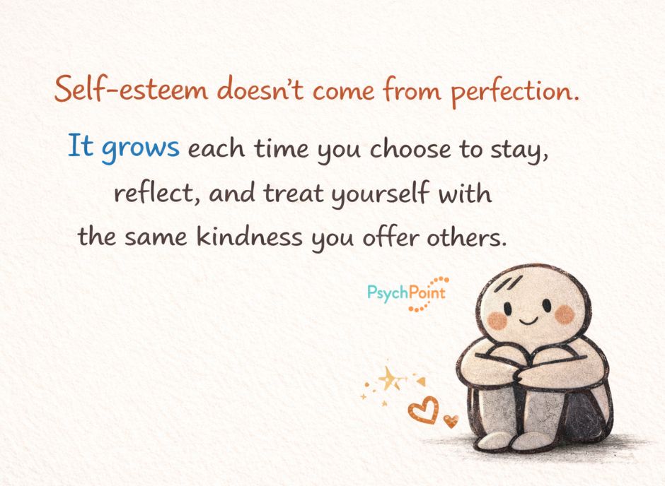 psychpoint's tweet photo. Self-esteem grows in the moments you choose to respond to yourself with patience and kindness instead of criticism.
https://t.co/crne6has2S 
#mentalhealth #selfesteem #selfcompassion #therapistsupport #therapytools https://t.co/V7Zpjnx513