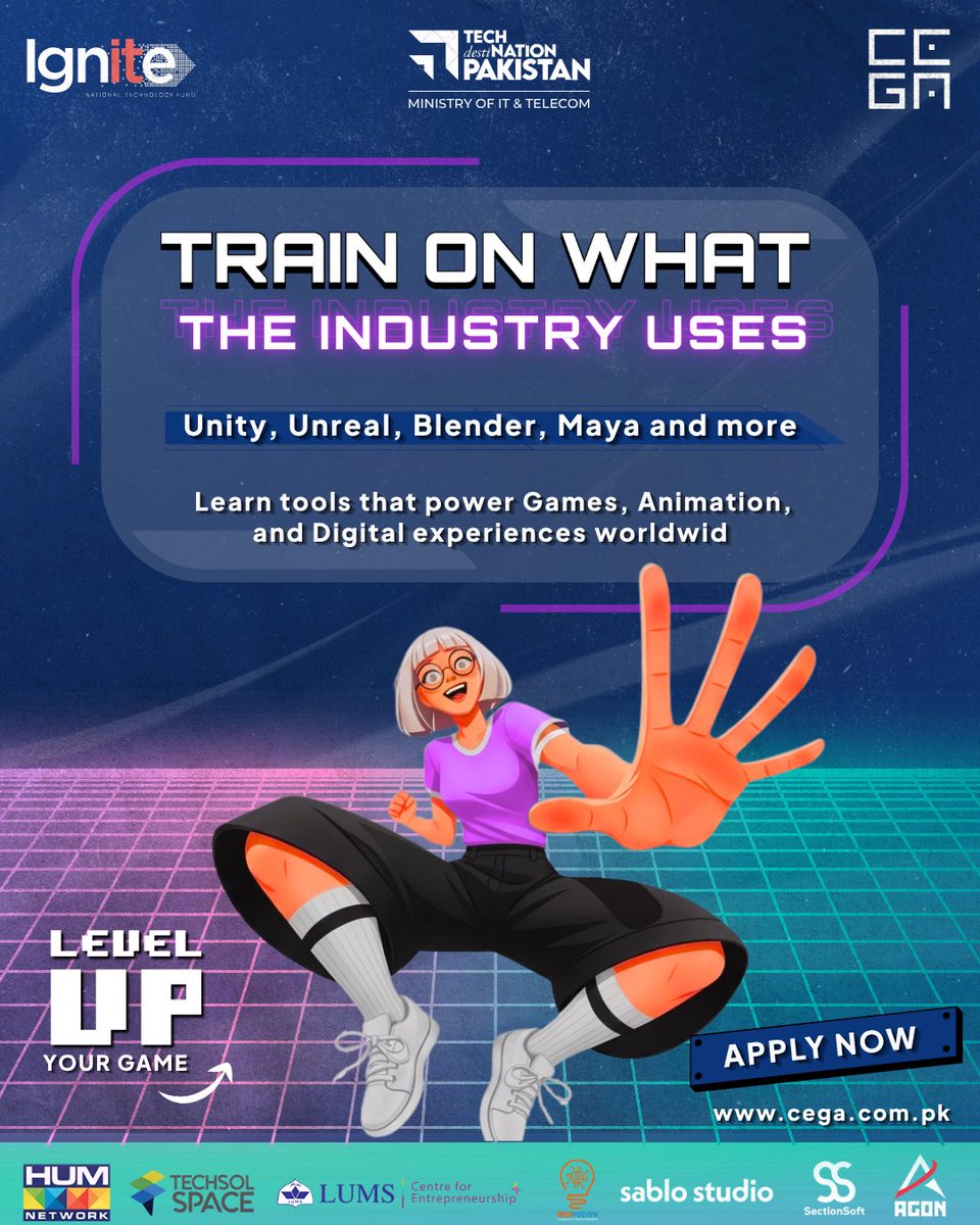 Our Free Training Program Batch 03 is built around the tools professionals use every day, so you’re not just learning theory, you’re working with the same engines and software that power real games &amp; animations 

Apply now through the link below

cega.com.pk/training