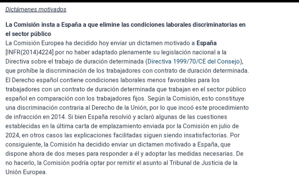 XristianDiaz25's tweet photo. 💌🇪🇺 - @EU_Commission -💌🇪🇺
#FijezaYa - #Igualdad - #Estable  
🩸🆘🩸- @oscarlopeztwit - 🩸🆘🩸

- #DictámenMotivado de la @ComisionEuropea a España 🇪🇺- 

❌- Siguiente paso:

🇪🇸💸🇪🇺⚖️- La Comisión Europea 
🇪🇸💸🇪🇺⚖️- Denunciará a España
🇪🇸💸🇪🇺⚖️- Pedirá Multimillonarias 
🇪🇸💸🇪🇺⚖️- Multas y Sanciones 

⌛- 25+ años de INCUMPLIMIENTO 
🙂‍↔️💸🇪🇸- NO ES CALDERILLA -

❌🤥 - El Gobierno de España
❌🤫- te lo oculta:

💴 - 🫵- Pero lo PAGAS TÚ 🫵- 💴 

🚥 Principio de NO DISCRIMINACIÓN: