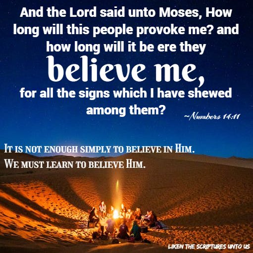 LikenScriptures's tweet photo. It is not enough simply to believe in Him.
We must learn to believe Him.
#Scripture #Bible #OldTestament #ComeFollowMe https://t.co/x3P4PChlF8
