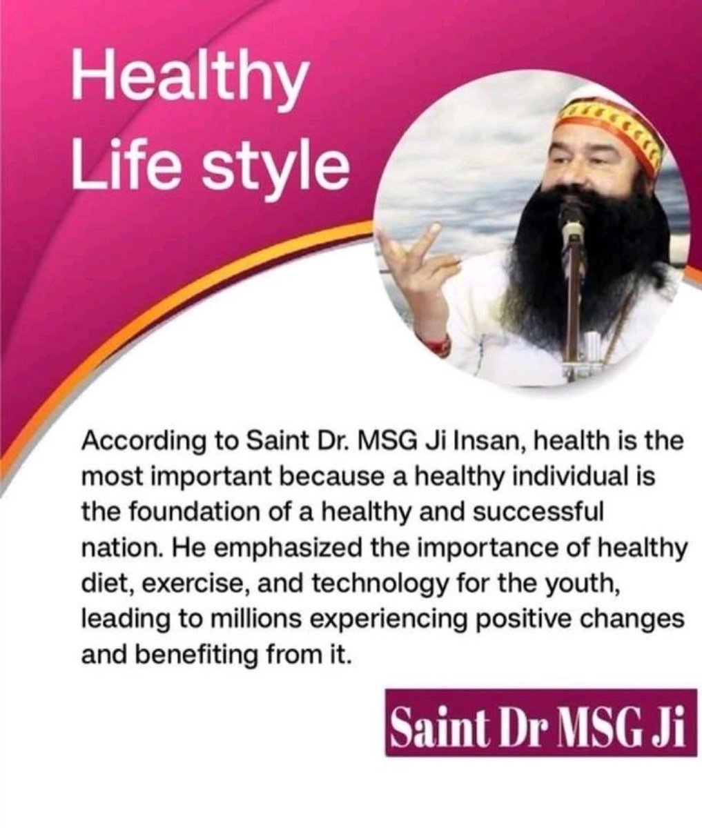 RajnishSoi's tweet image. Everyone wants a healthy body today. Saint Dr MSG gives tips to stay healthy and says that a person should regularly do Pranayam along with meditation, eat food on time and drink plenty of water.
#DailyLifeTips
#LifeWisdom 
#MotivationDaily