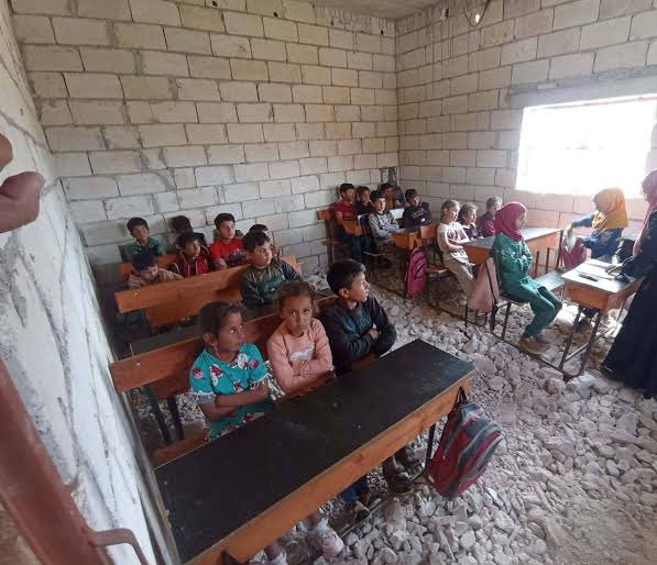 AlabedBana's tweet photo. I was once that child. I know what it means to be denied safe and dignified education. 

Education cannot wait. It is not a luxury, it is a fundamental right.
Every child deserves a safe place to learn, to grow, and to dream.

My heart is with the children of Sahab village in Jabal Shashabo, in the western countryside of #Hama 
This is not a school… it is rubble, and children holding on to dreams bigger than all the destruction around them. This is the reality for too many children in Syria today.

Make education a priority now.
Every Syrian child deserves a school worthy of their dignity… and their dreams. #EducationForAll #peace #syria