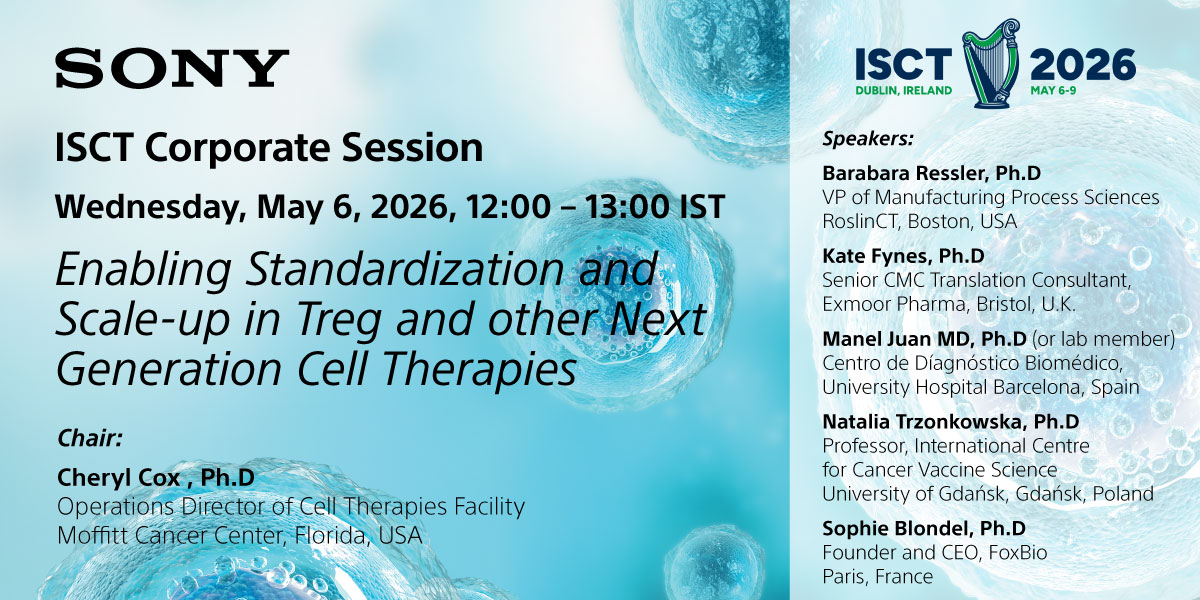 SonyBiotechInc's tweet photo. Be sure to attend our Corporate Lunch Session tomorrow, Wednesday, May 6 at 12 PM. 

Join industry-leading experts for a deep dive into solving the standardization and scale-up challenges shaping the next wave of cell therapies. 

See you there! 

#CGX10 #CellTherapy https://t.co/dM5WTSPxmJ