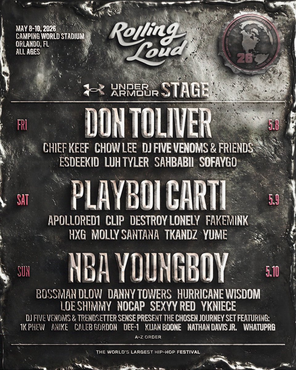 GGNBAYB's tweet photo. 🚨 NBA YOUNGBOY - LIVE

🏟️ UNDER ARMOUR STAGE / ROLLING LOUD

📅 SUN, MAY 10TH https://t.co/gici5swCyk