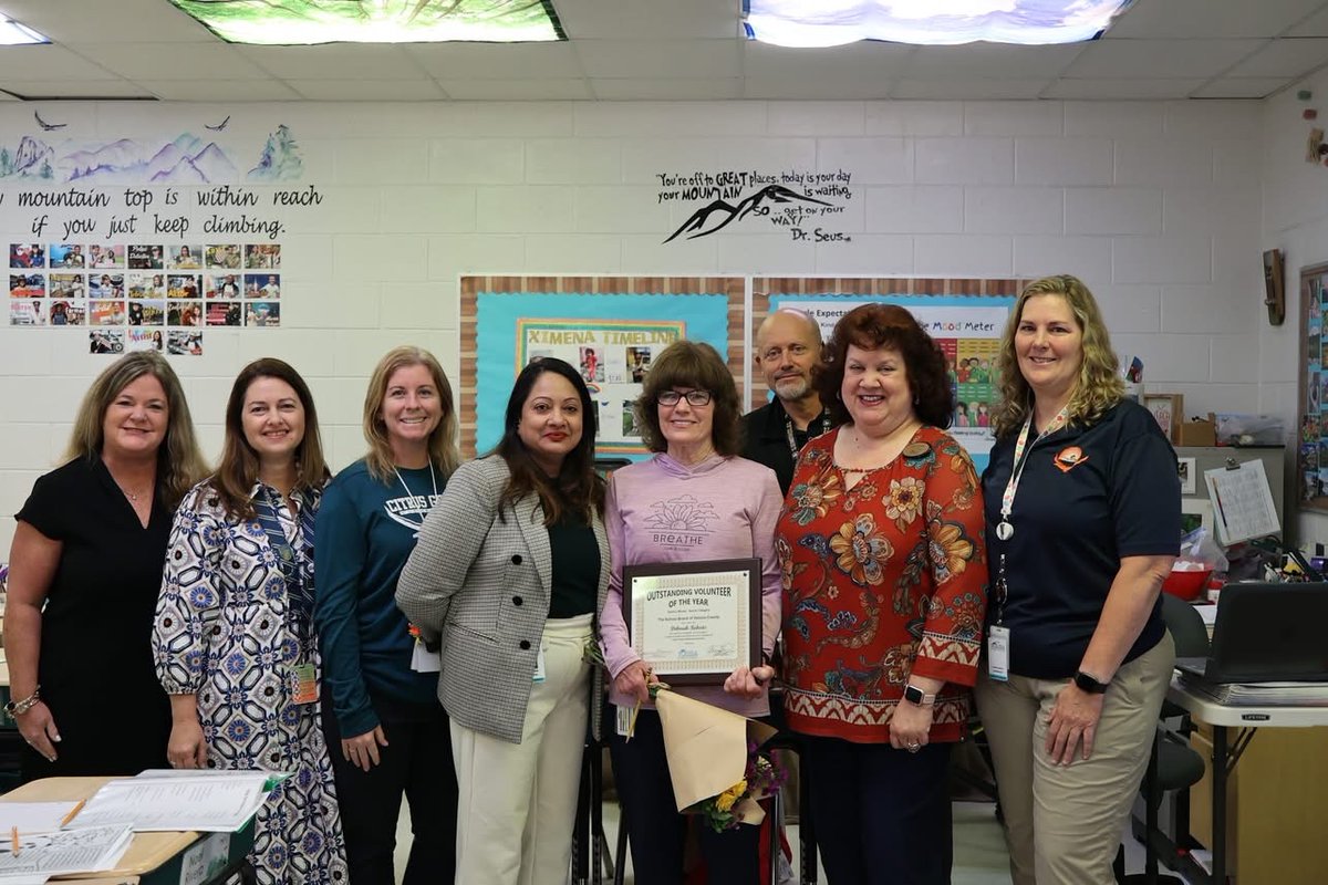 volusiaschools's tweet photo. Volusia County Schools is celebrating a STATE CHAMPION of service! ✨

Congratulations to our Senior Volunteer of the Year, Deborah Roberts (Citrus Grove Elementary), for being named the @EducationFL Outstanding School Volunteer, Senior Division! 🎉👏🏆

This is the highest honor for school volunteers in the state, and it speaks volumes about the heart, dedication, and impact Deborah brings to our students every single day. 💙📚

From VCS to the entire state of Florida—we are SO proud!

Drop a 👏 in the comments to help us celebrate this incredible achievement!