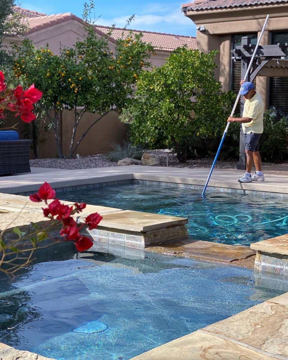 BlueWaterPoolCo's tweet photo. Is your pool ready for swim season? 🏊‍♂️ Arizona spring is here! Keep your pool sparkling by checking filters and clearing debris now to beat the summer heat.

🔗 Check out our full checklist here: https://t.co/iVXNs9RmvR

#BlueWaterPools https://t.co/wJQc1HPTcz