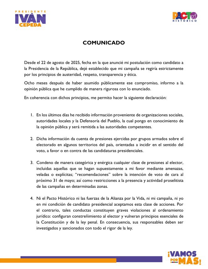 Iván Cepeda Castro tweet media