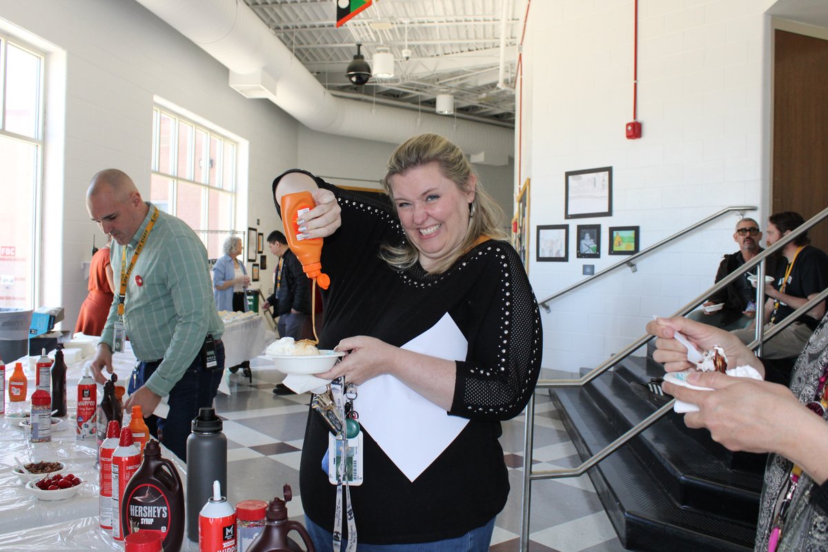 MCPS's tweet photo. I scream, you scream, we all scream Happy Teacher Appreciation Week! Teachers and staff at John F. Kennedy High School enjoyed ice cream as part of a week-long celebration. Can you guess what their favorite flavor is? 🍨 @principal_jfk https://t.co/31FV3qqhtm