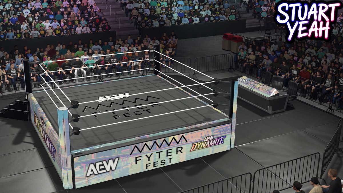 StuartYeah's tweet photo. The Most Luxurious Gaming & Wrestling Festival of All Time comes to #WWE2K26
๐น๏ธAEW Dynamite FYTER FEST ๐ฅ
Search on WWE 2K26 Community Creations using hashtags #AEWFFSY #StuartYeah #FyterFest https://t.co/GDT7ZBJnoq