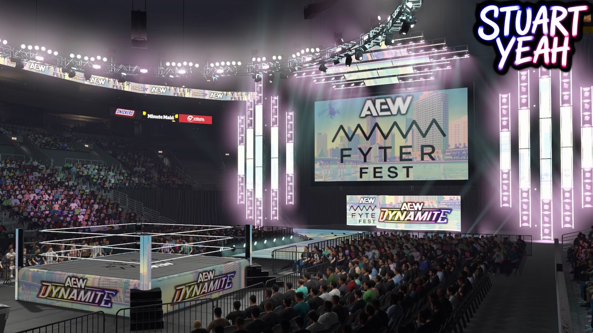 StuartYeah's tweet photo. The Most Luxurious Gaming & Wrestling Festival of All Time comes to #WWE2K26
๐น๏ธAEW Dynamite FYTER FEST ๐ฅ
Search on WWE 2K26 Community Creations using hashtags #AEWFFSY #StuartYeah #FyterFest https://t.co/GDT7ZBJnoq