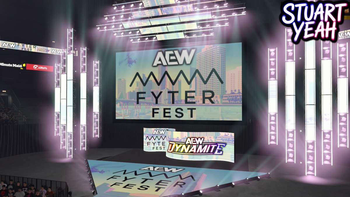 StuartYeah's tweet photo. The Most Luxurious Gaming & Wrestling Festival of All Time comes to #WWE2K26
๐น๏ธAEW Dynamite FYTER FEST ๐ฅ
Search on WWE 2K26 Community Creations using hashtags #AEWFFSY #StuartYeah #FyterFest https://t.co/GDT7ZBJnoq