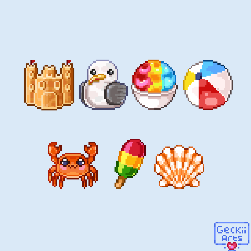 GeckiiArtsx's tweet photo. Summer☀️ (32x32) 

#pixelart https://t.co/EBpT8dhFwc