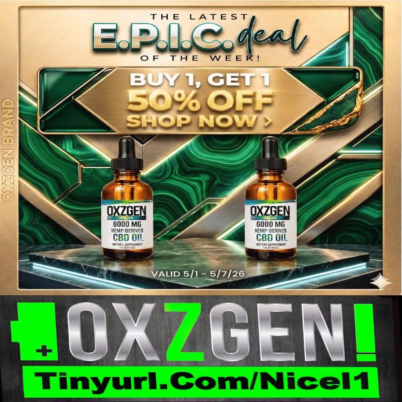 RealNicel1's tweet image. Tinyurl.Com/Nicel1
Still time to take advantage of the #epic deal of the week. 
Buy 1 get one half off on the 6000 mg tincture.

#cbd #health #wellness #mentalhealth #healthylifestyle #usa #america #painrelief #balance #tuesday #deal