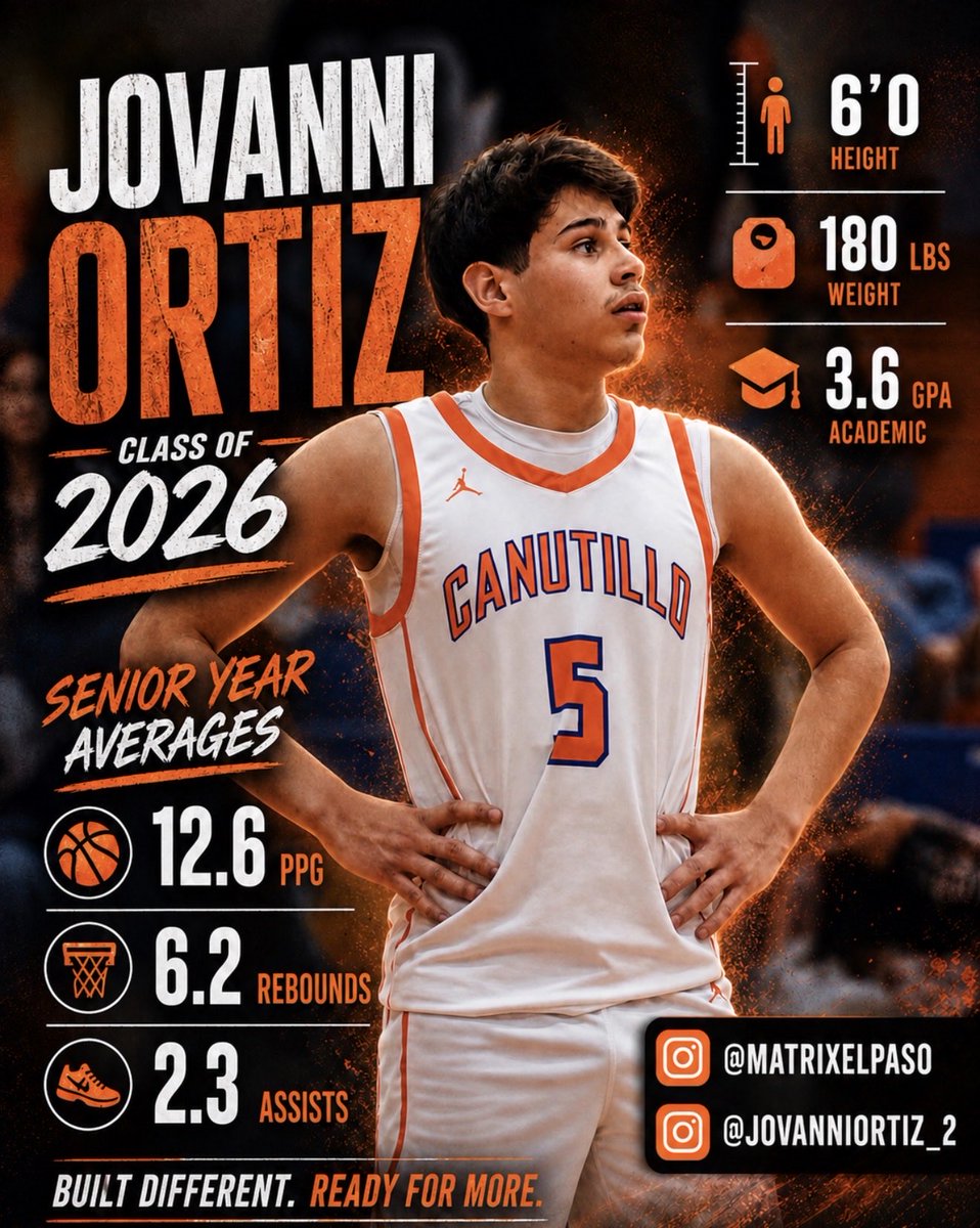 MatrixElPaso's tweet photo. @jovanniortiz_2 is a high-upside player who anchors the defensive end with the ability to guard multiple positions. Brings toughness, energy, and a team-first mindset—excelling in the little things that lead to winning games. https://t.co/DqB9NnJmsb