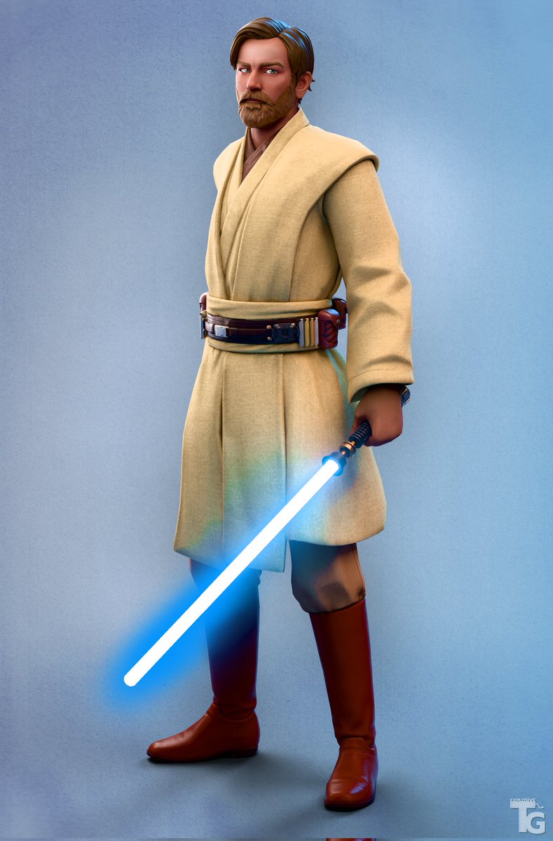 ExplosiveTG's tweet image. I turned Prequel Obi-Wan Kenobi into a Fortnite skin!
This is an idea I've had for years and I finally managed to get it done
Hopefully we'll get to see this version of Kenobi in game, one day 🙏
#Fortnite #FortniteArt #FortniteConcept #StarWars