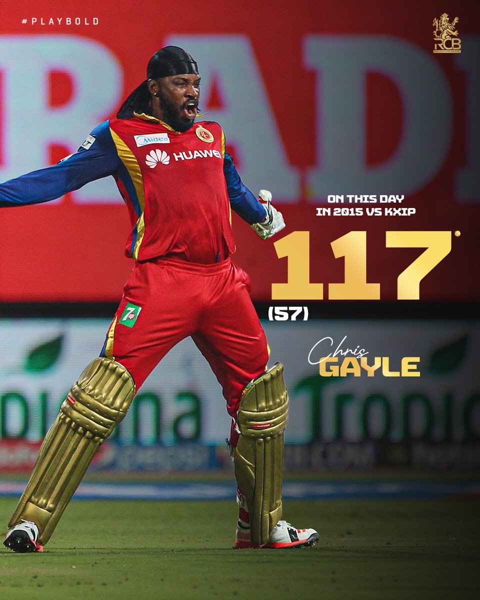 RCBTweets's tweet image. #OnThisDay in 2️⃣0️⃣1️⃣1️⃣: Gayle century, Aravind 4-fer. 🔥
#OnThisDay in 2️⃣0️⃣1️⃣5️⃣: Gayle century, Aravind 4-fer. 🤯

Same date. Same ground. Same opponent. Same magic. 𝘋𝘦𝘫𝘢 𝘝𝘶 𝘗𝘳𝘰 𝘔𝘢𝘹. ✨

#PlayBold #ನಮ್ಮRCB