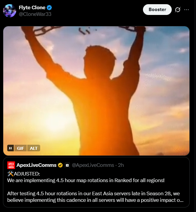 CloneWar33's tweet photo. WE GOT FOOLED, I REPEAT, WE GOT FOOLED
#SaveApexRanked GIVE US OTHERS MAPS PLS https://t.co/UXZfgAArik