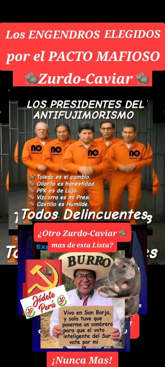 EmperatrizGut20's tweet photo. @AstiPac @keikonova2026 25 años que los Zurdos-Caviares vienen ELIGIENDO Presidentes Antifujimoristas “TODOS DELINCUENTES”, Dejando CAOS ECONÓMICO e INSEGURIDAD…Hoy, el NUEVO TERRORISMO “ATEO”=MOVADEF=JP buscan la Toma del Poder,.. APROVECHÁNDOSE de “La DEBILIDAD DEMOCRÁTICA de nuestro País para 💣" https://t.co/wL5LDESYx5