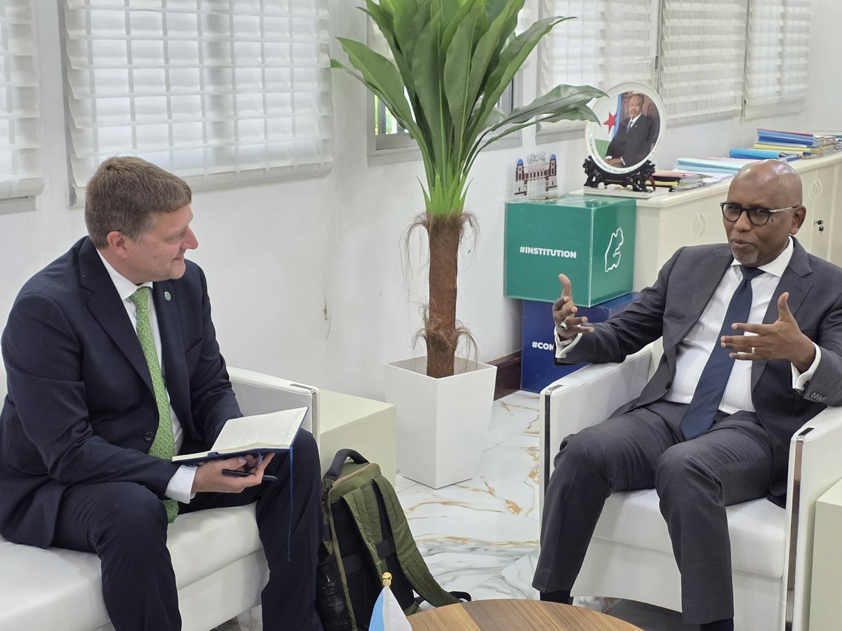 Ilyasdawaleh's tweet photo. Excellent meeting with Marcus Mayr and the team at @theGCF Green Climate Fund to advance discussions on Djibouti’s climate adaptation agenda.
Encouraged to see that #Djibouti is now very close to securing #GCF accreditation, a key milestone that will unlock greater access to climate finance and strengthen our resilience efforts.