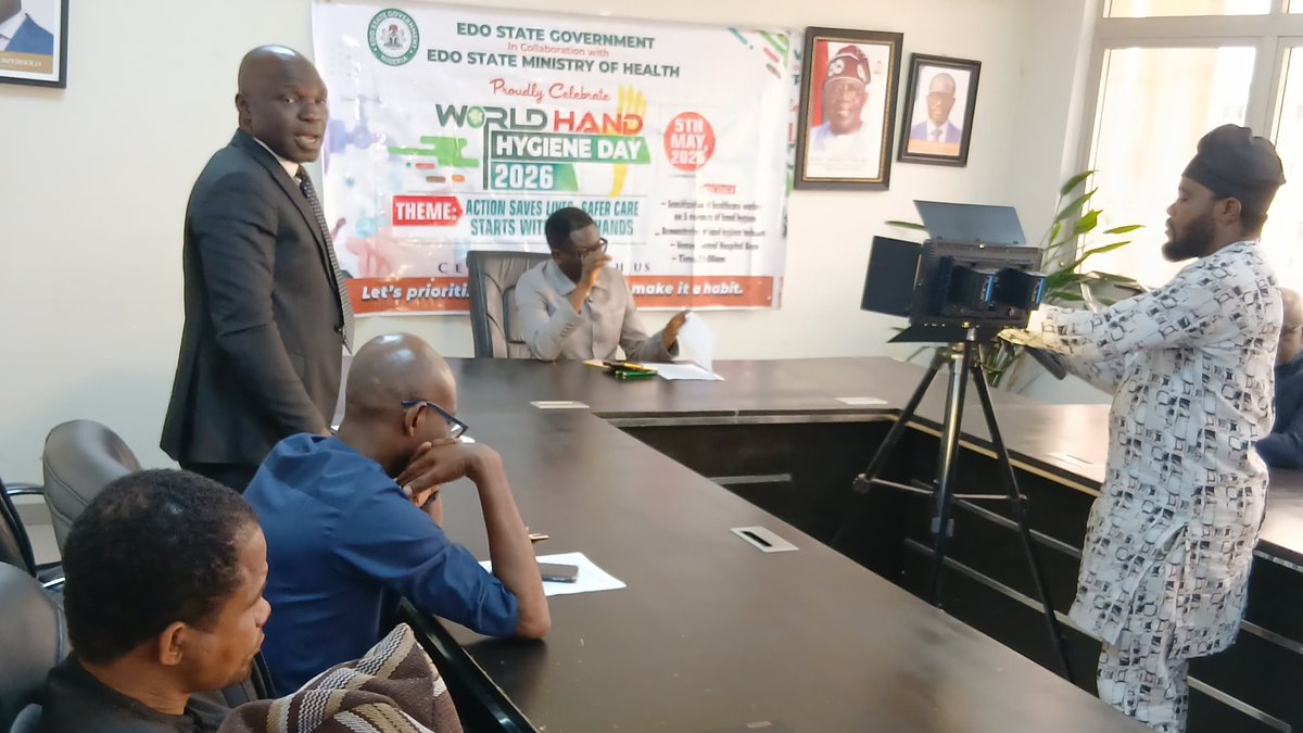 moh_edostate's tweet photo. Edo State Ministry of Health commemorates World Hand Hygiene Day 2026 with the Theme: Action saves lives - safer care starts with clean hands. 5/5/2026.                            Report from: *Health Promotion Unit, SMOH* https://t.co/Jo3PNjnAX7