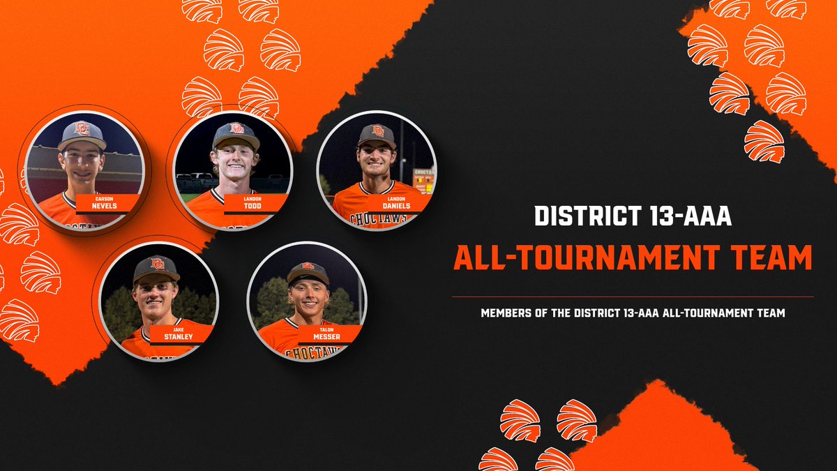 DyerCoBaseball's tweet photo. Congratulations to our members of the District 13-AAA All-Tournament Team!

Carson Nevels
Landon Todd
Landon Daniels
Jake Stanley
Talon Messer

#TRIBE4LIFE https://t.co/9QBajpJQko