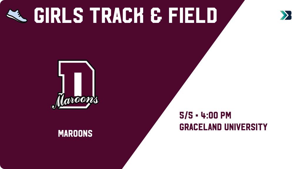 Girls Track &amp; Field (Varsity) Meet Day! - Check out the event preview for the Diagonal Maroons. It starts at 4:00 PM and is at Graceland University. gobound.com/ia/ighsau/girl…