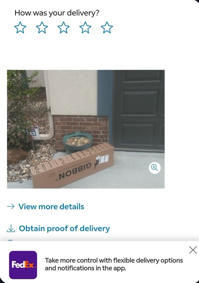 AndrewR73's tweet photo. @FedExHelp @FedEx 
What's wrong with your delivery people, that they don't deliver to the front door??? Leaving packages out in my driveway, where I can't see them, easily accessible to anyone walking/driving by. I don't need my stuff being stolen because they are being lazy. https://t.co/ezbPYQNLv4