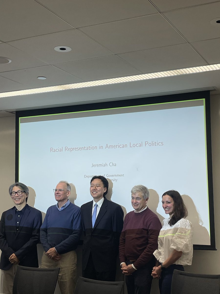 jeremiahbcha's tweet photo. I’m happy to say that I have defended my dissertation, “Racial Representation in American Local Politics.” I could not have done this without the love and support of my family, friends, colleagues and advisors.  (1/3) https://t.co/H1pd8mPl5l