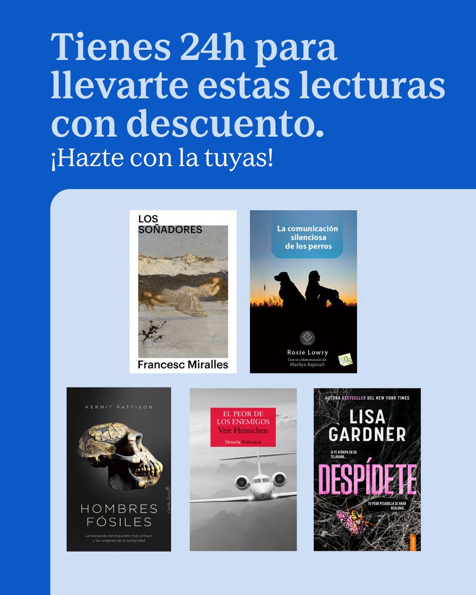Kobo_ES's tweet photo. Corre a conseguir tu nueva lectura con descuento. 🏃‍♀️ 🏃‍♀️ 🏃‍♀️  ¡Consigue hoy tus nuevas lecturas en oferta! 
https://t.co/1DXj1JO7TB https://t.co/Wq5YBz4ZMg