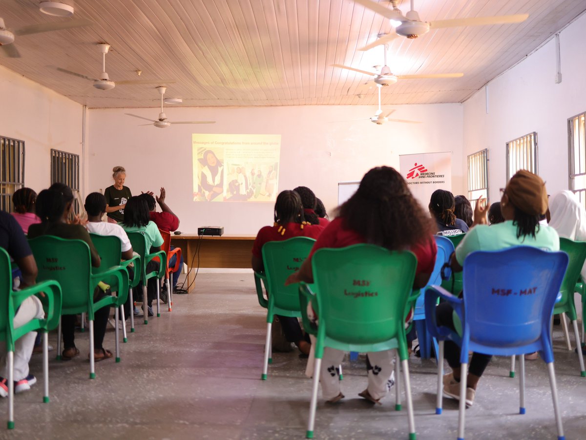 MSF_Nigeria's tweet photo. Today, MSF teams in Jahun celebrated #WorldMidwivesDay

At MSF, we celebrate every midwife who is committed to providing compassionate care and support to mothers when it matters most.

At the General Hospital in Jahun, MSF supports maternity, newborn &amp; obsteric fistula units. https://t.co/viWoIkuGnS