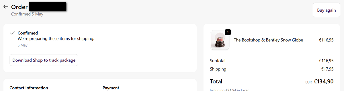 I did it! I ordered the snowglobe!!!! I'm from Poland but I ordered to Germany. My aunt will receive the package and then send it to me 😍😍😍 I can't wait!!! #goodomens #go3 <a href="/GoodOmensHQ/">Good Omens HQ</a>