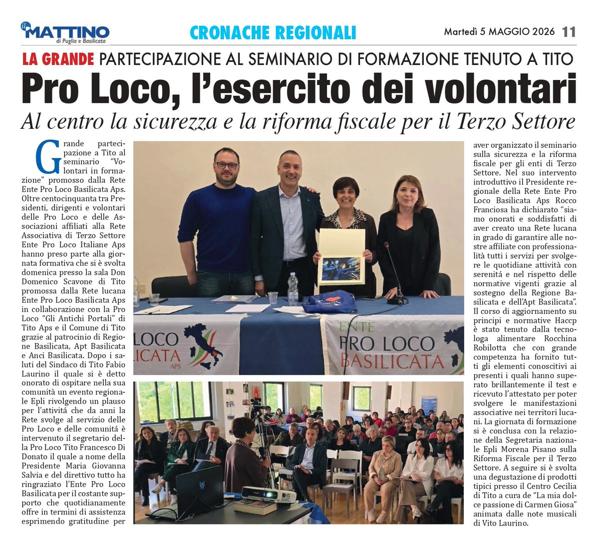prolocobas's tweet photo. Grande partecipazione a #tito al seminario #volontari in #formazione promosso dall'Ente #proloco #basilicata 🇮🇹

✅️ #sicurezza degli #eventi 
📜#formazione #volontari 
👩‍🍳aggiornamento #HACCP 
📖 #riforma #fisco #terzosettore 

#prolocobasilicata 
Si ringrazia @IlMattinoFoggia https://t.co/aT2c7o4QcZ