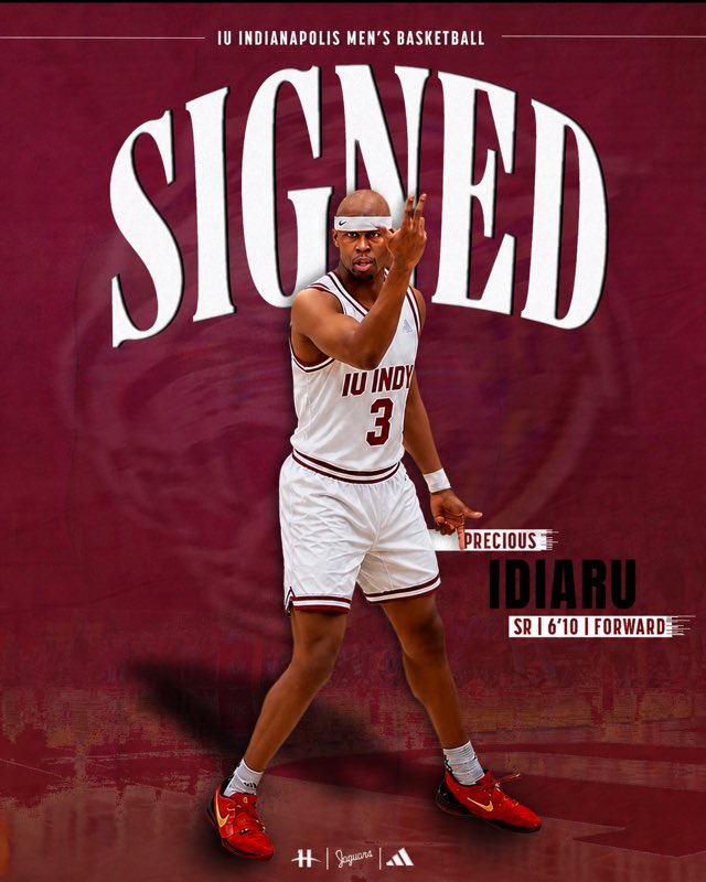 iuindy_mbb's tweet photo. LET’S GOOOOO🔥
 Please help us welcome Precious Idiaru to IU Indy!! #LetsGoJags #HLMBB https://t.co/bxvoNLxuwF