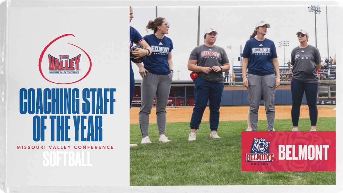 MVCsports's tweet photo. 🥎 Coaching Staff of the Year 🥎

🏆 @BelmontSoftball

#TheValleyRunsDeep https://t.co/N7dPTd9uzp