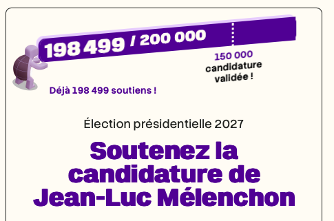 Encore un petit effort pour passer la barre des 200 000 ! 

melenchon2027.fr