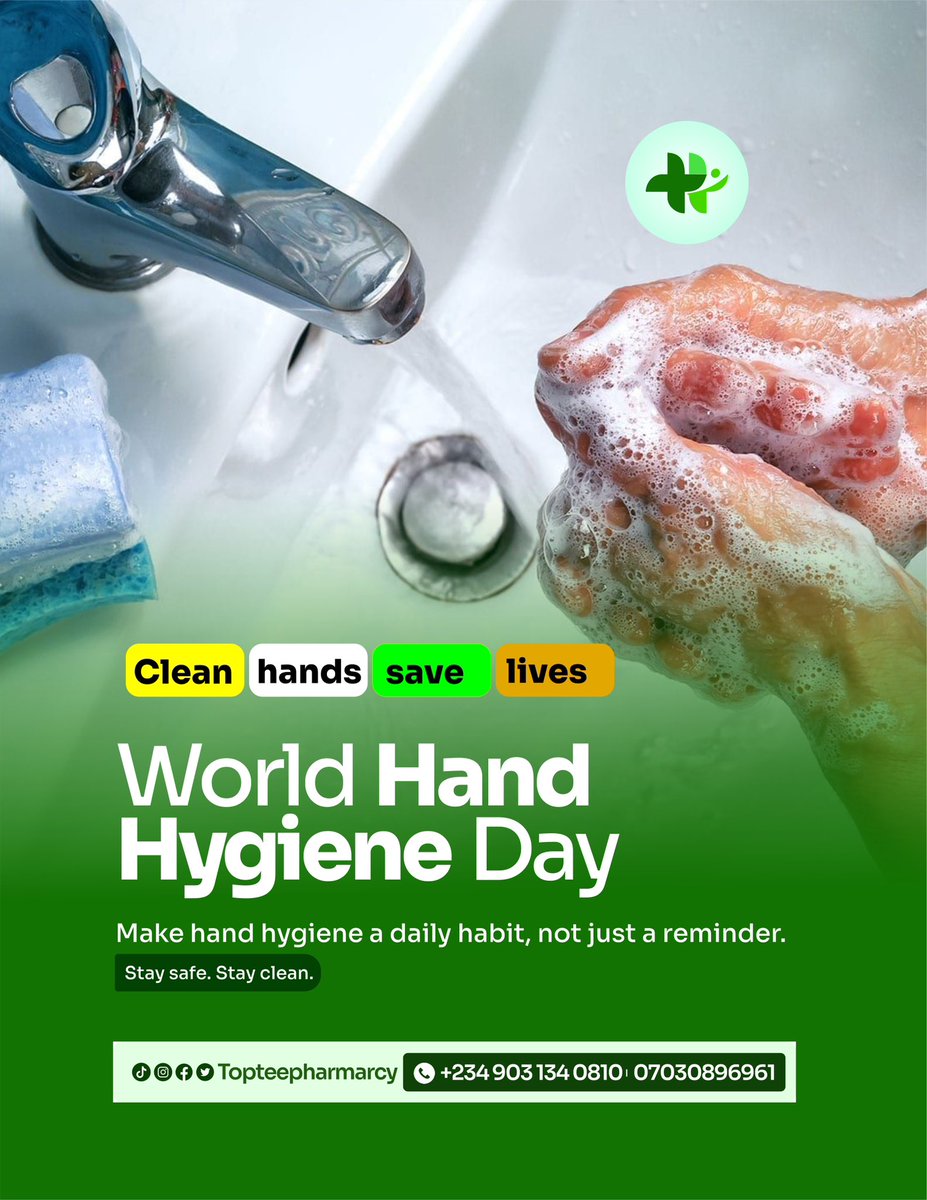 topteepharmacy1's tweet photo. The simplest thing you can do for yourself costs nothing. Ensure to observe #handhygiene at all times.

Most infections pass through unwashed hands.
Stay safe!

#worldhandhygieneday https://t.co/rlPqQrjCmO