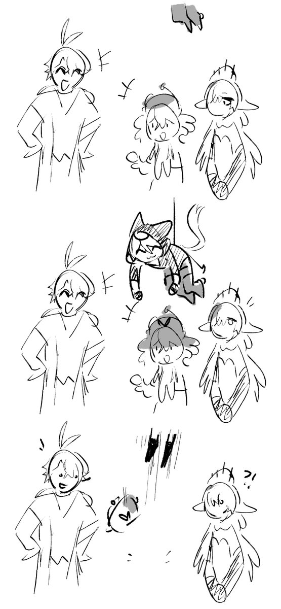 this is poorly drawn but i like to think cipher randomly picks up hyacine like this