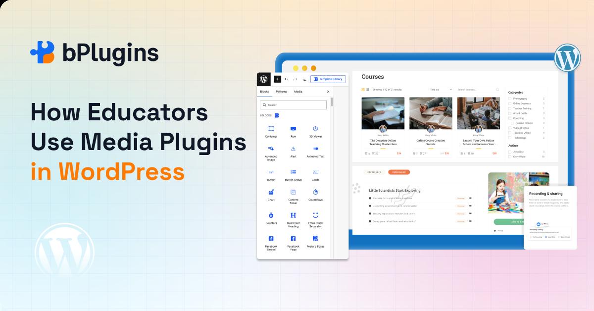 b_plugins's tweet image. 🎓 Creating online courses with WordPress?

Text alone isn’t enough anymore.

Learn how educators use WordPress plugins for eLearning to add video, audio, PDFs &amp;amp; interactive content—and keep students engaged.

👉 Read more: rfr.bz/t4d196d

#WordPress #eLearning