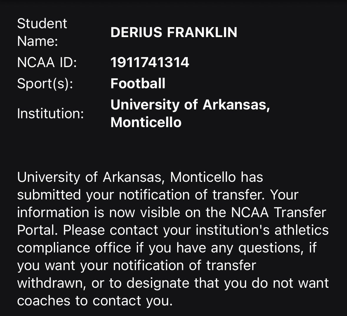 Derius Franklin tweet media
