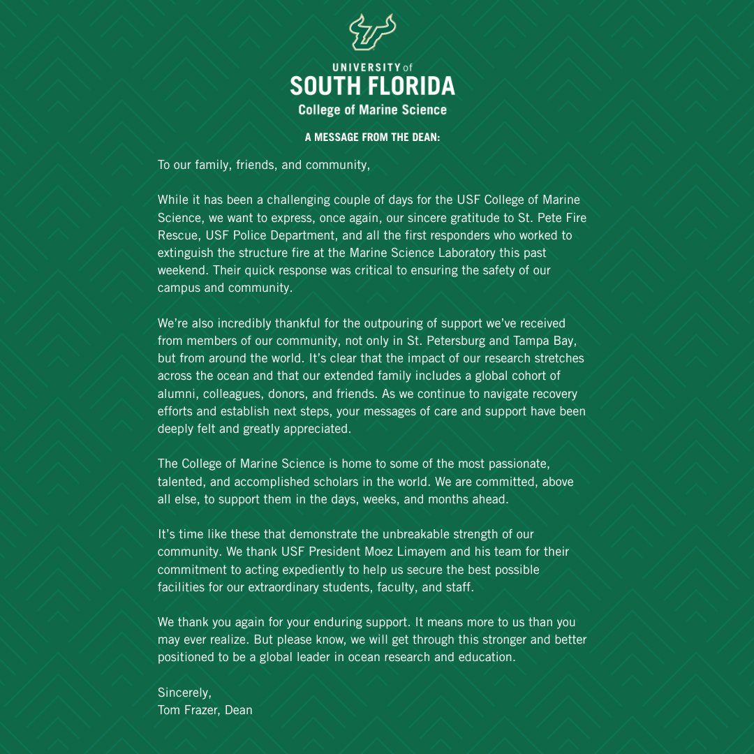 USF College of Marine Science tweet media
